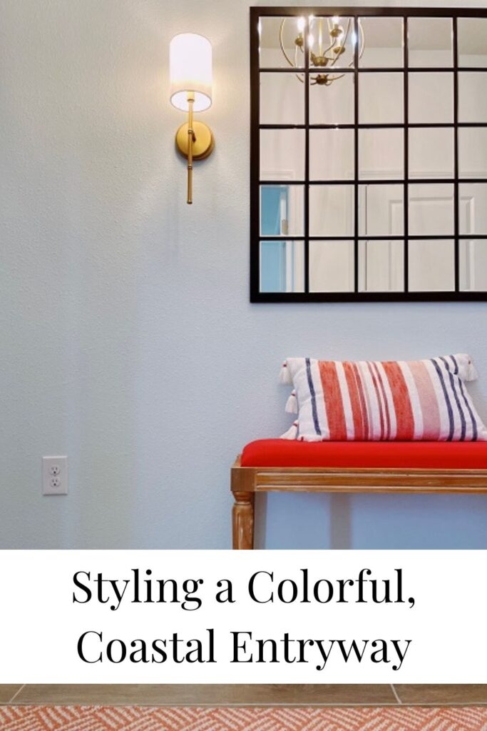 Styling a colorful, coastal entryway